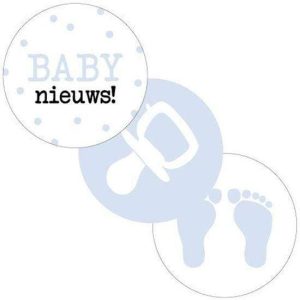 Stickers - Baby nieuws Blauw (12 stuks)